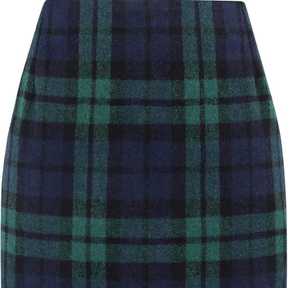 Womens High Waist Plaid Skirt Bodycon Pencil Wool Mini Skirts